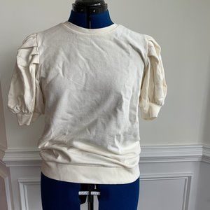 *NWT* Frame Denim Puff Sleeve Sweatshirt Top